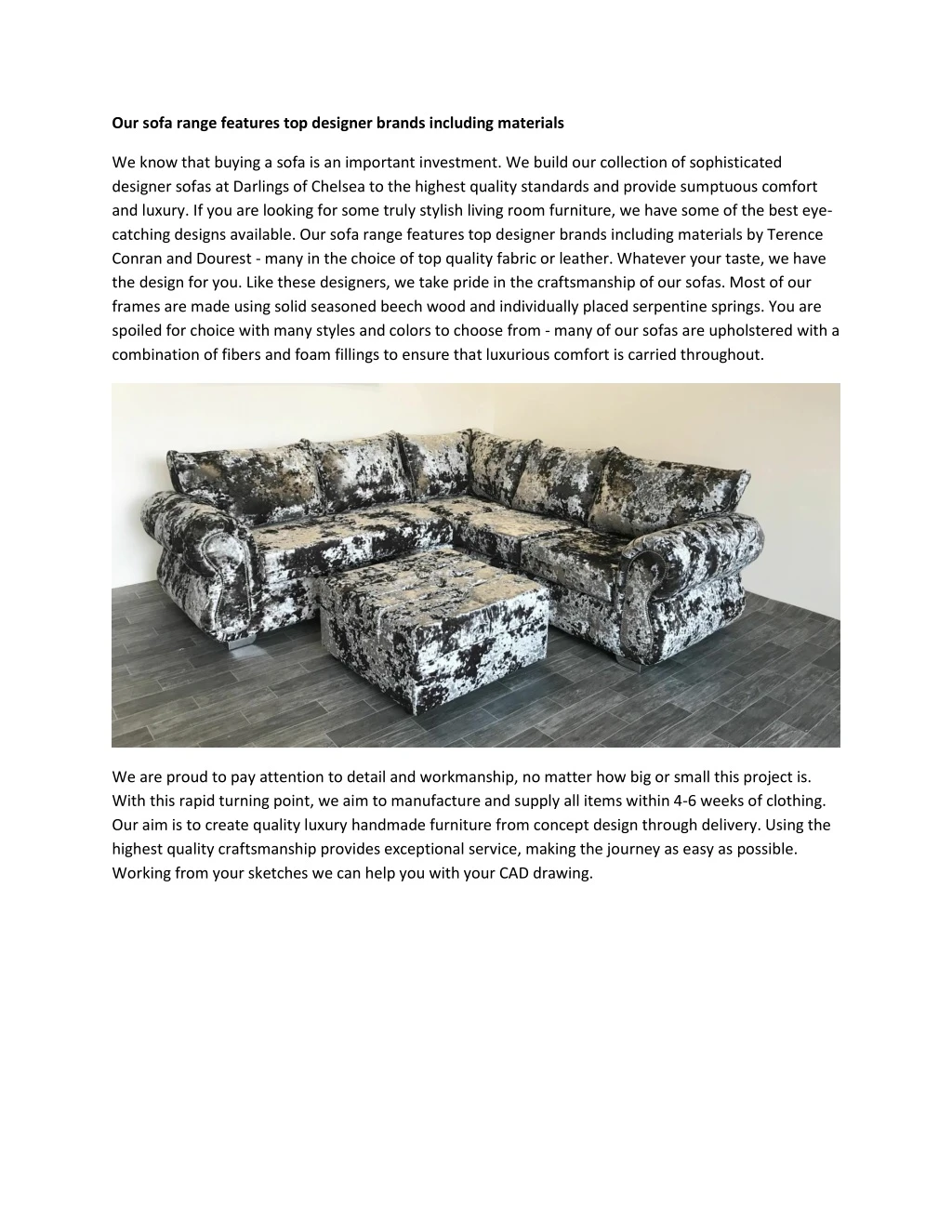 our sofa range features top designer brands