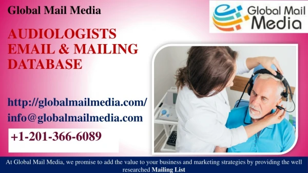 AUDIOLOGISTS EMAIL & MAILING DATABASE