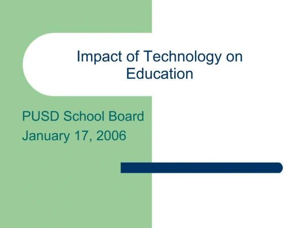 Impact of Technology on Education