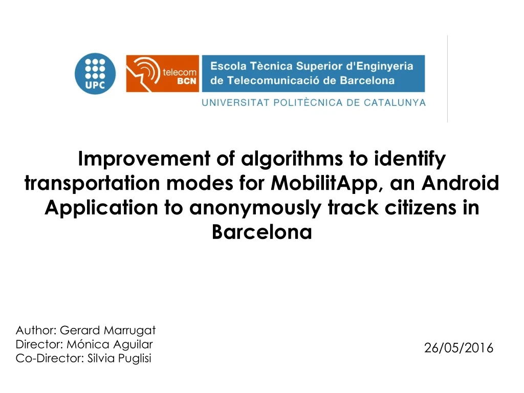 improvement of algorithms to identify