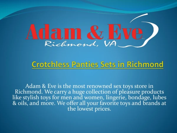 Crotchless Panties Sets in Richmond