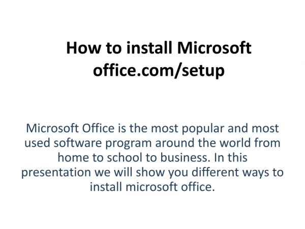 How to download and install Microsoft Office Setup?