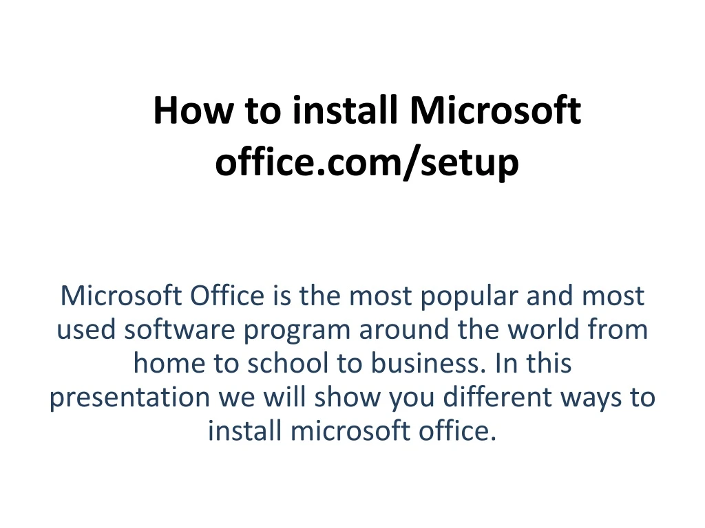 how to install microsoft office com setup