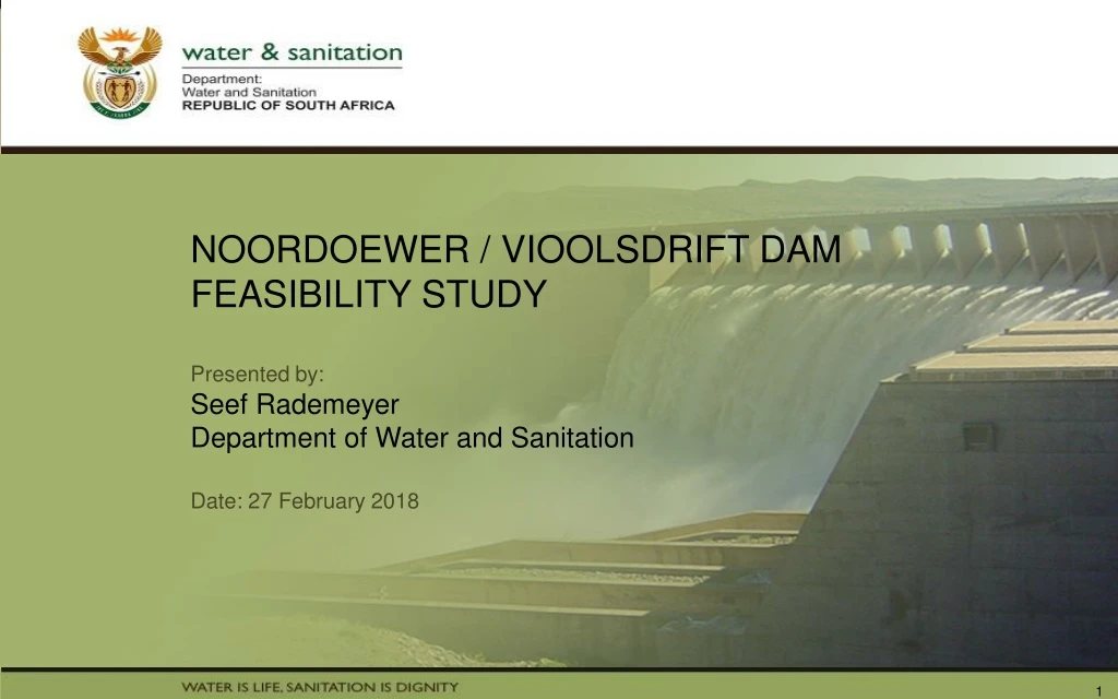 noordoewer vioolsdrift dam feasibility study