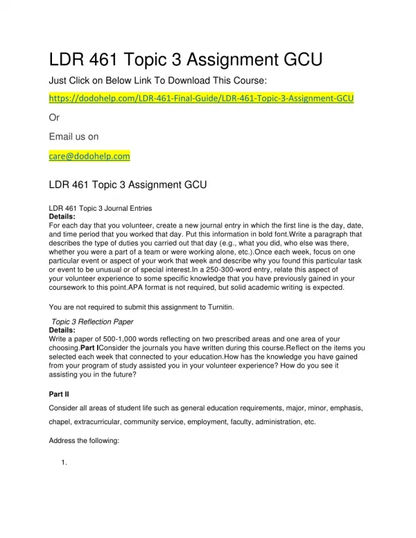 LDR 461 Topic 3 Assignment GCU