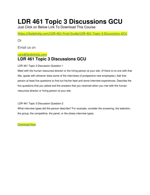 LDR 461 Topic 3 Discussions GCU