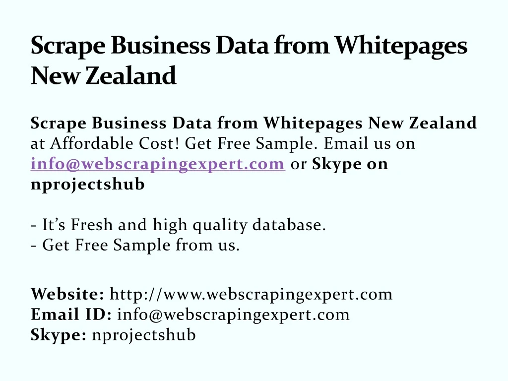 scrape business data from whitepages new zealand
