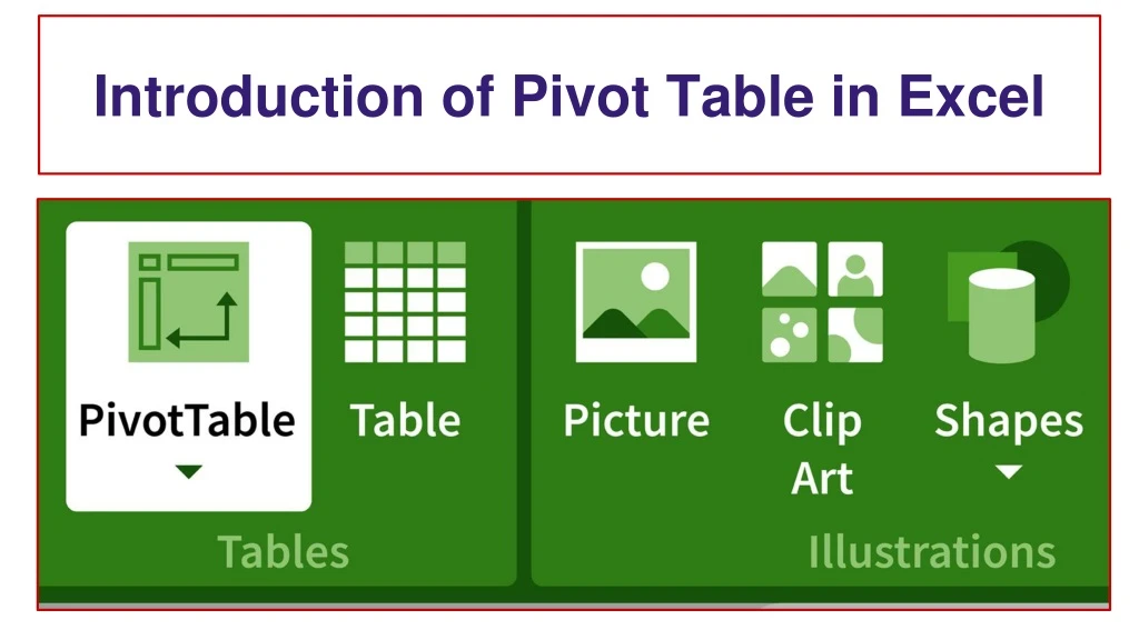 introduction of pivot table in excel