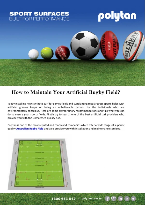 How to Maintain Your Artificial Rugby Field?