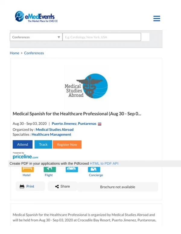 Medical Spanish for the Healthcare Professional (Aug 30-Sep 03,2020) Costa Rica CME
