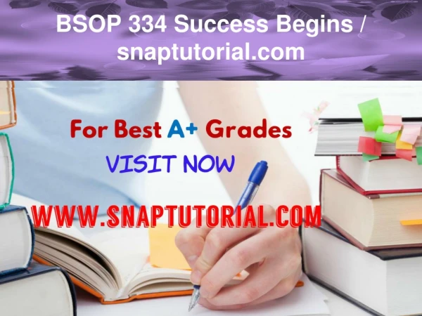 BSOP 334 Success Begins - snaptutorial.com