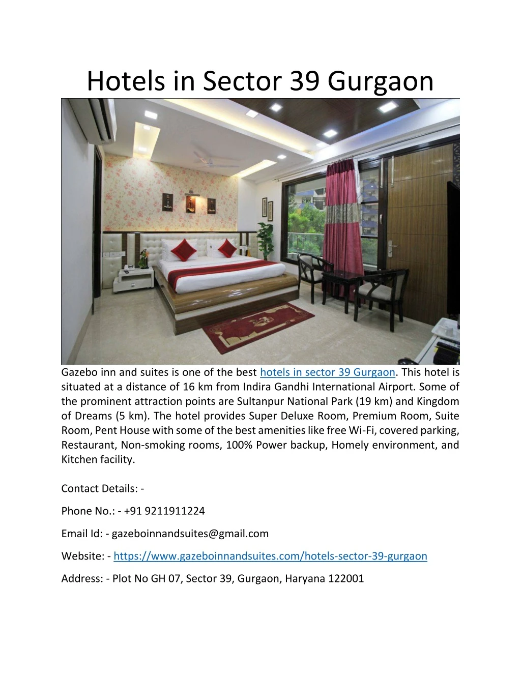 hotels in sector 39 gurgaon