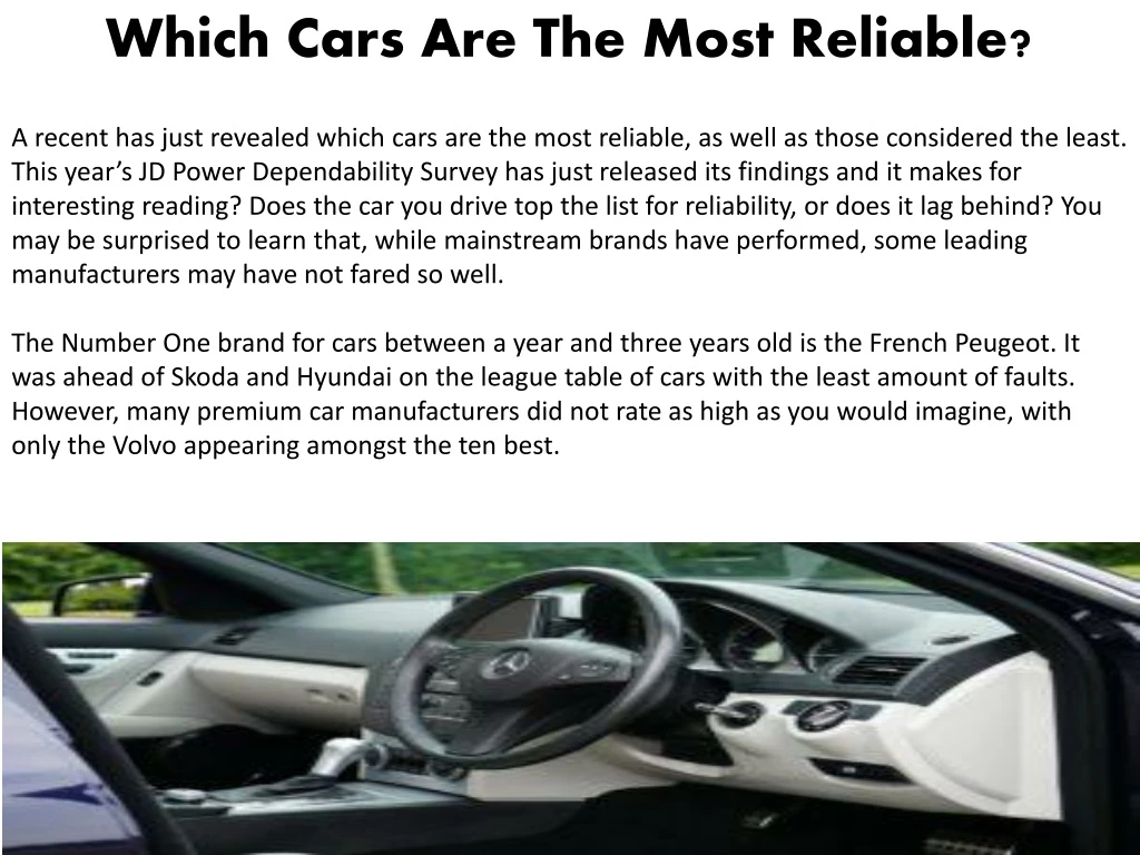 which cars are the most reliable