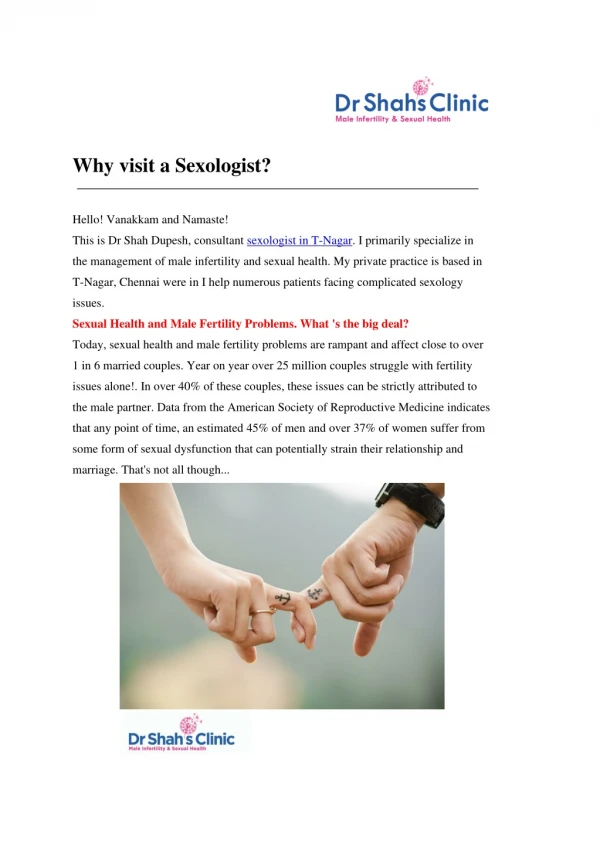 Why visit a sexologist?