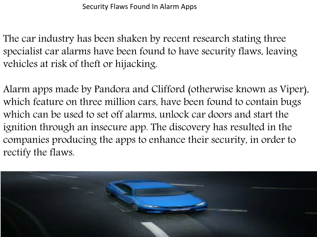 security flaws found in alarm apps