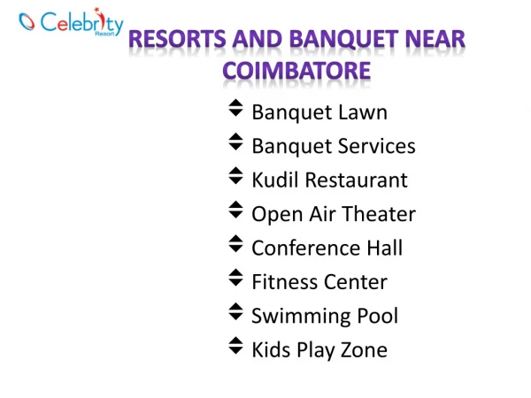 Resorts and banquet near Coimbatore