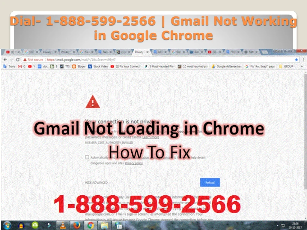 dial 1 888 599 2566 gmail not working in google chrome