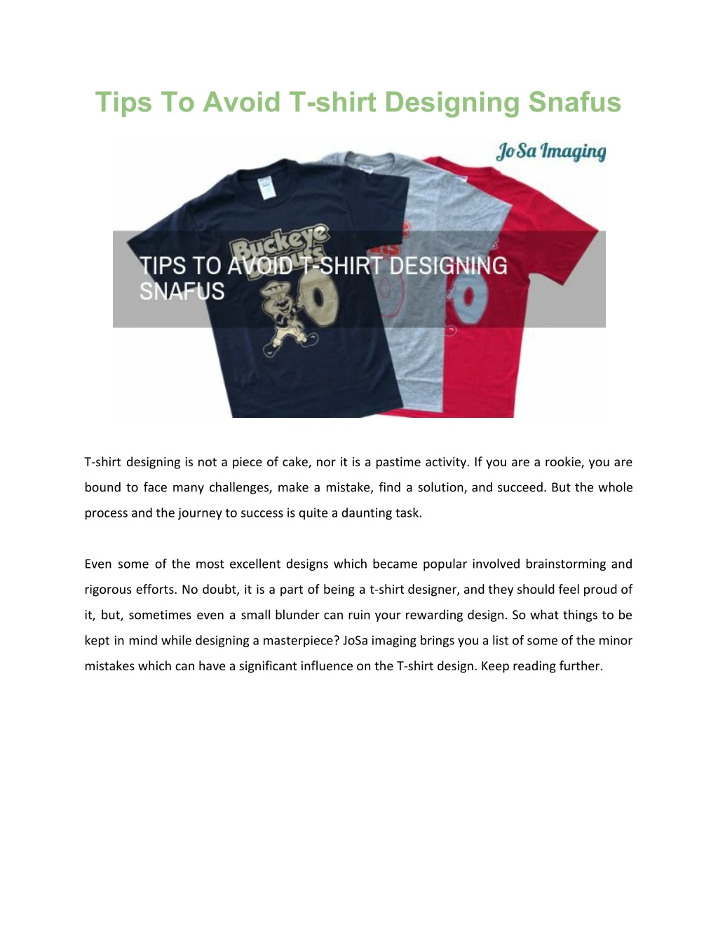 tips to avoid t shirt designing snafus