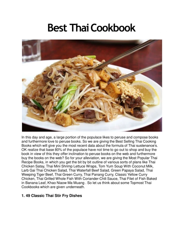 Best Thai Cookbook
