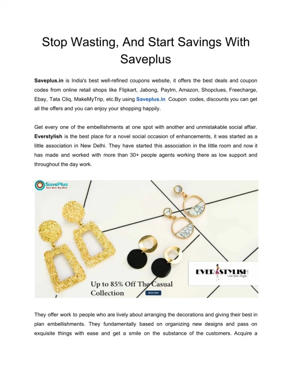 Stop Wasting, And Start Savings With Saveplus