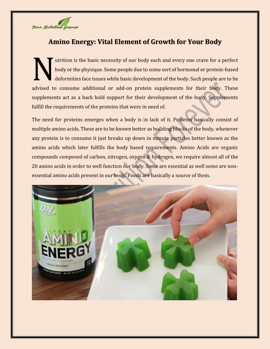 amino energy vital element of growth for your