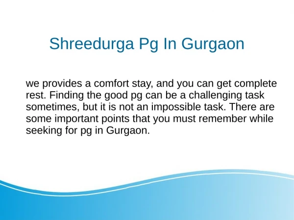 PG in Gurgaon