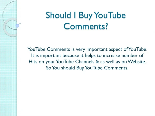 Should I Buy YouTube Comments?