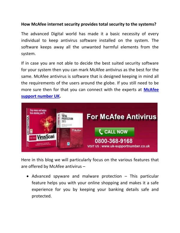 How McAfee internet security provides total security to the systems?