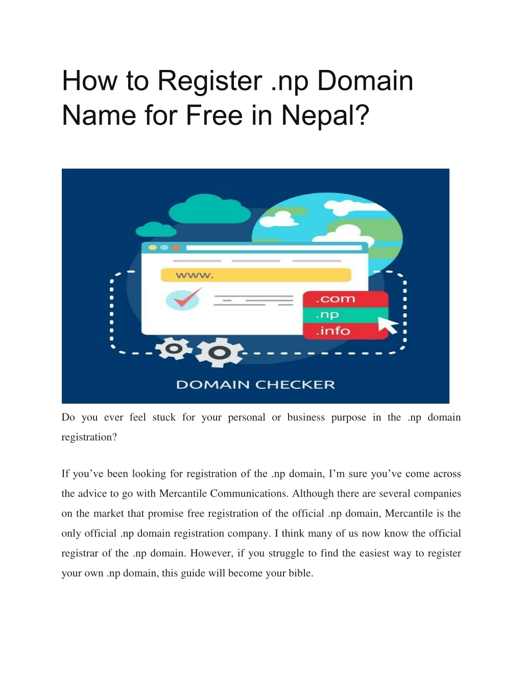 how to register np domain name for free in nepal