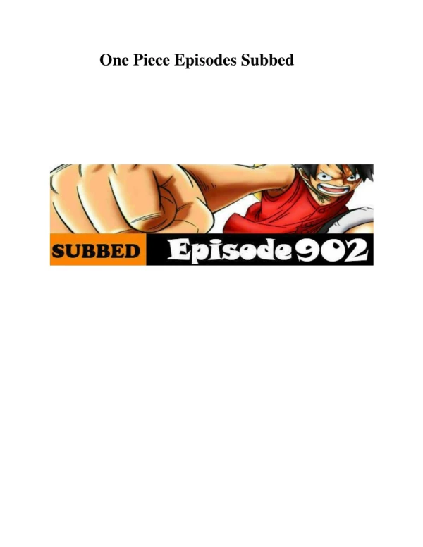 One Piece Episodes dubbed