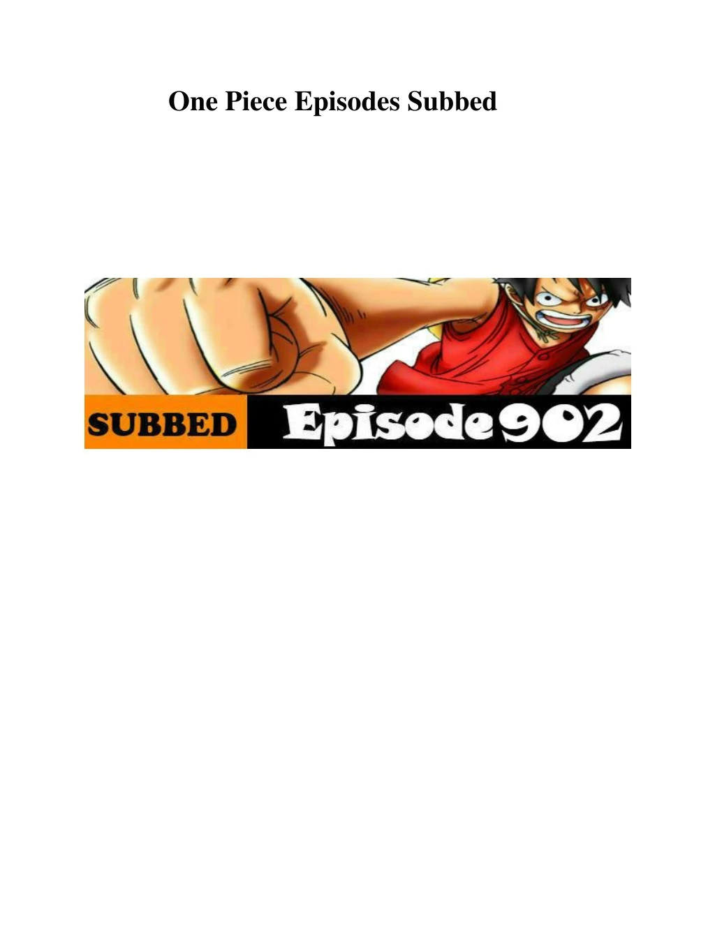 one piece episodes subbed