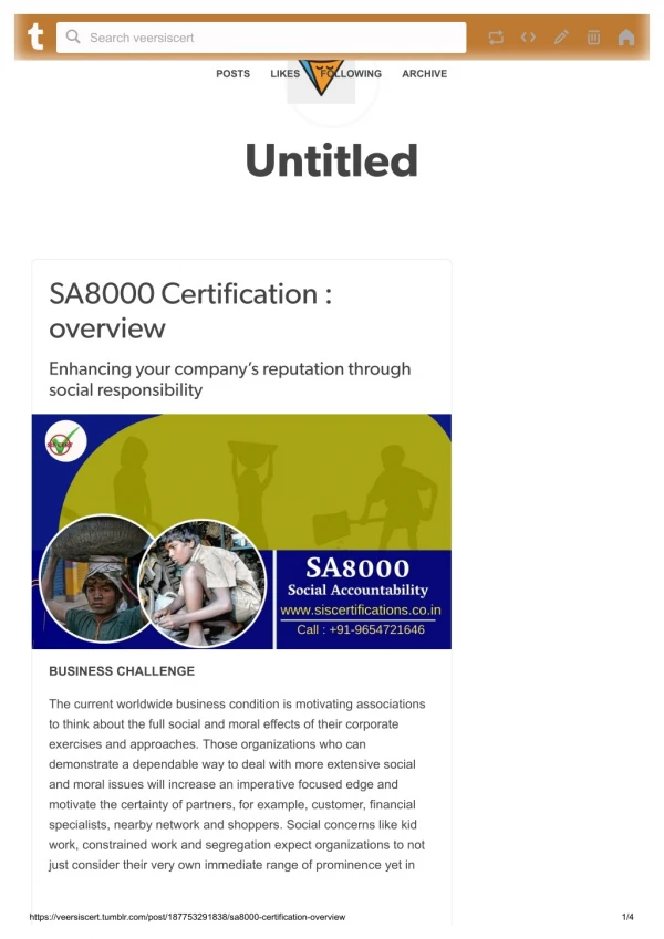 SA8000 Certification (social accountability) : overview