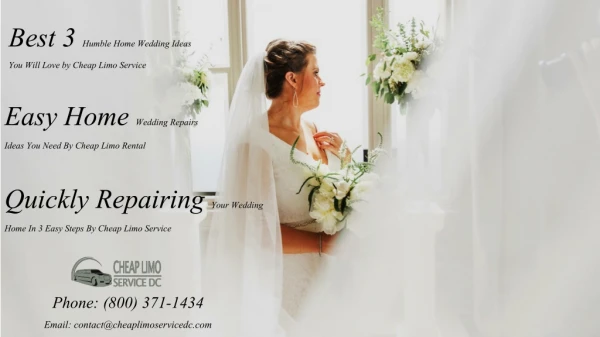 Best 3 Humble Home Wedding Ideas You Will Love by Limo Service DC