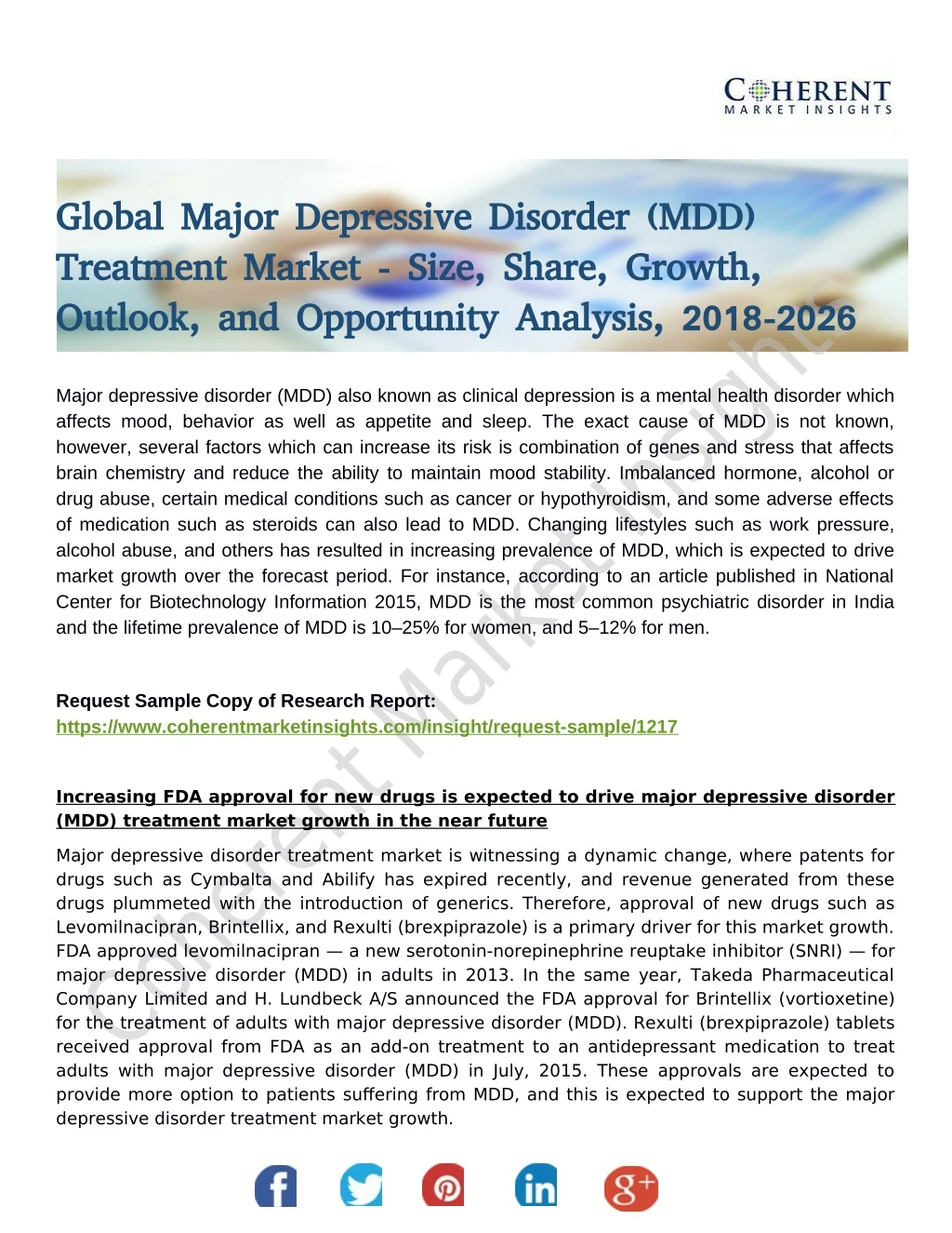 global major depressive disorder mdd global major