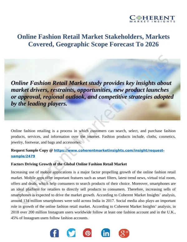 Online Fashion Retail Market is Demanded Globally By Top Key Players