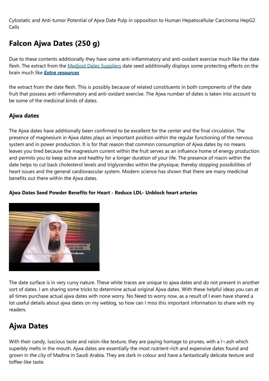 cytostatic and anti tumor potential of ajwa date