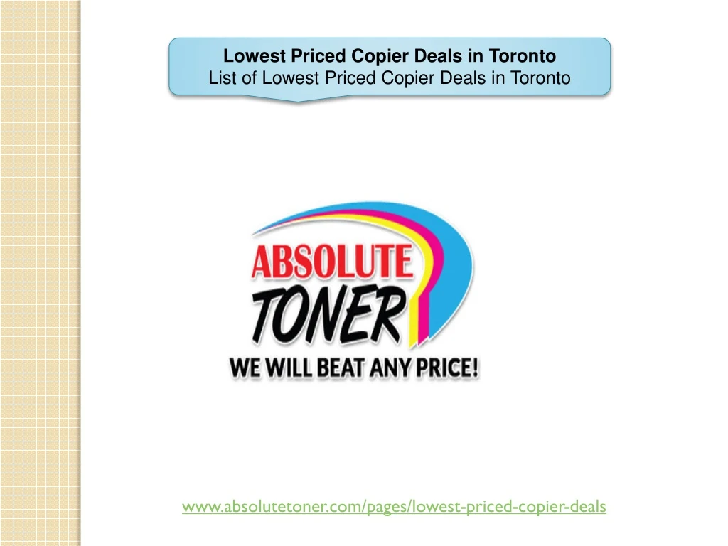 lowest priced copier deals in toronto list