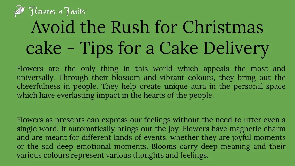 avoid the rush for christmas cake tips for a cake