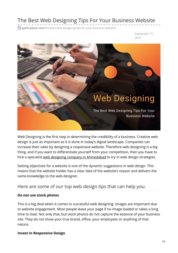The Best Web Designing Tips For Your Business Website