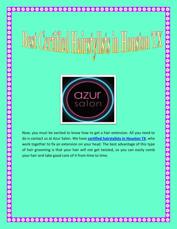 Best Certified Hairstylists in Houston TX