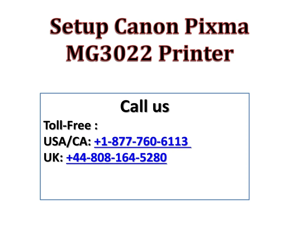 setup canon pixma mg3022 printer