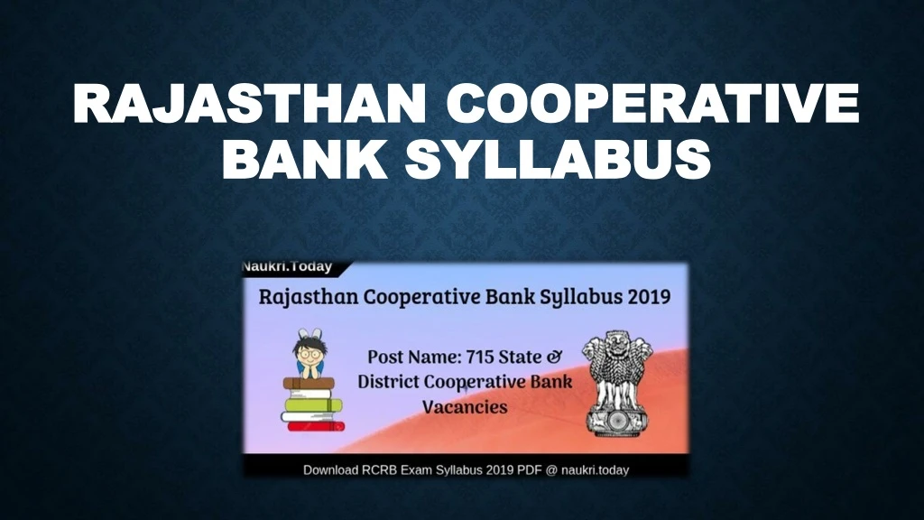 rajasthan cooperative bank syllabus