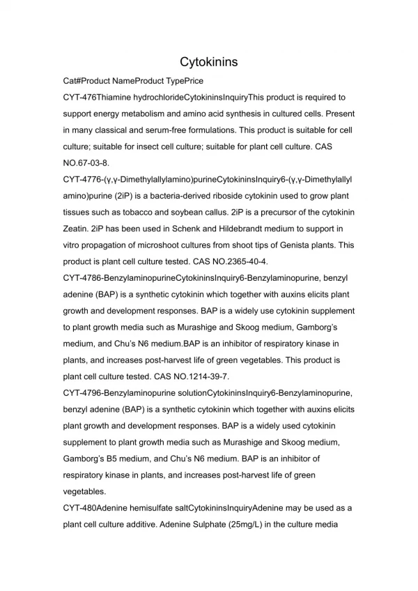 Cytokinins