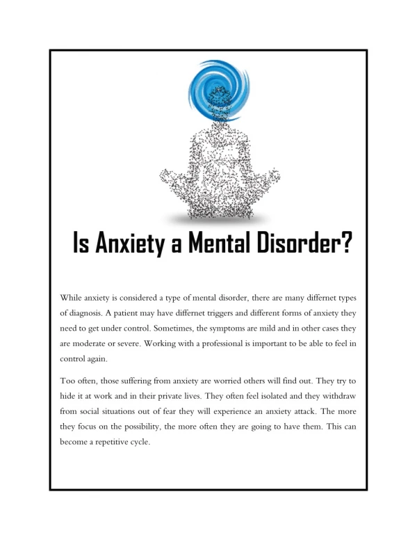 Is Anxiety a Mental Disorder ?