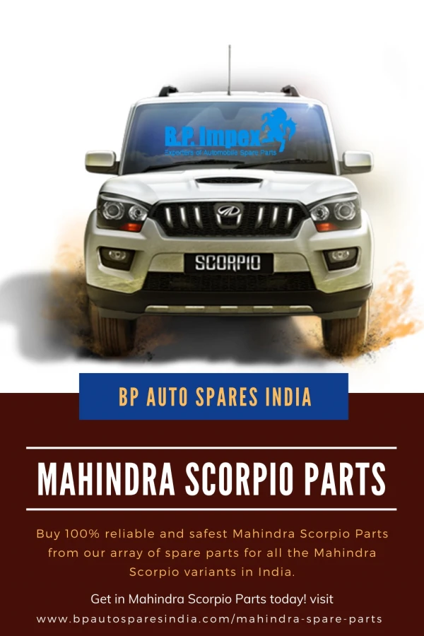 Efficient and Reliable Mahindra Scorpio Parts