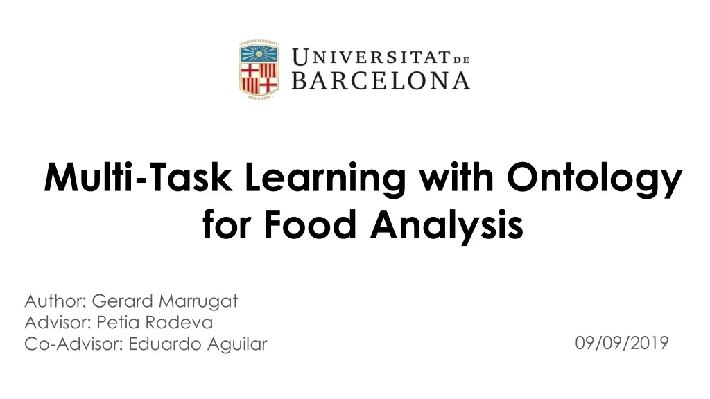 multi task learning with ontology for food