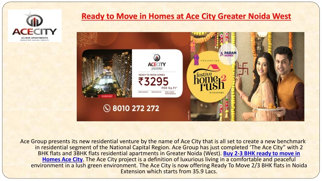 ready to move in homes at ace city greater noida west