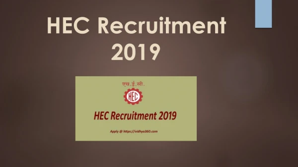 HEC Recruitment 2019: Apply For HECL 60 Electrician, Machinist Jobs