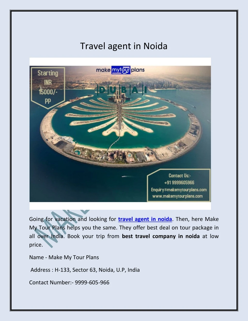 travel agent in noida