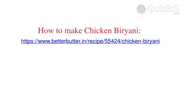 How to make Chicken Biryani